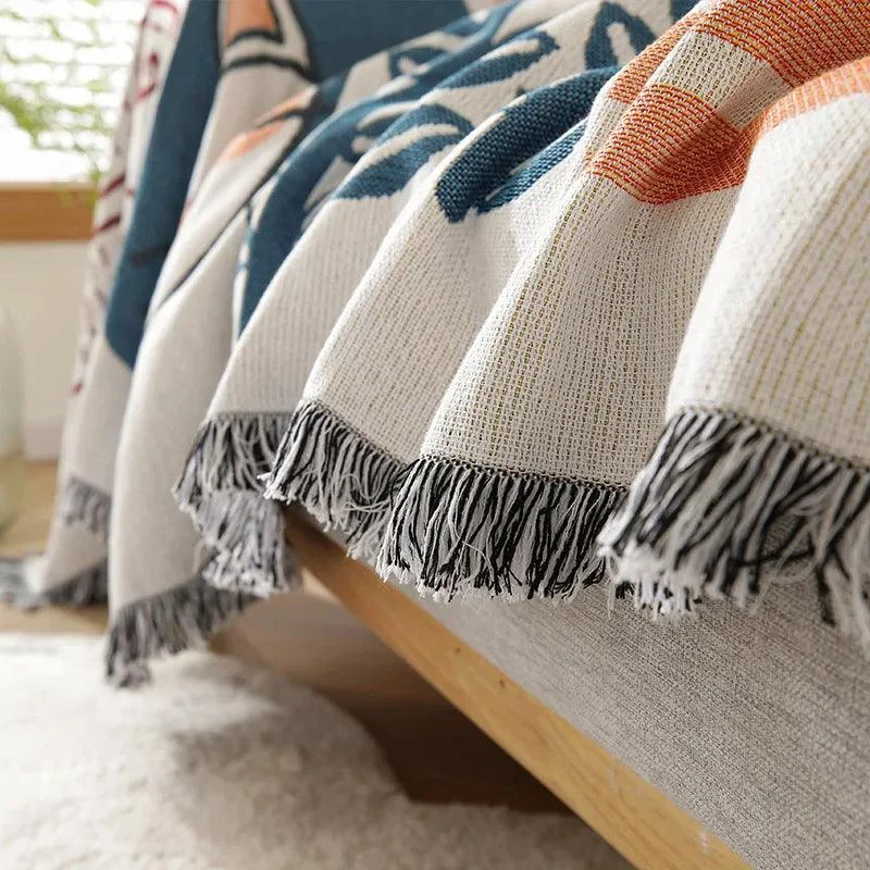 Nordic-Inspired Tasseled Blanket -