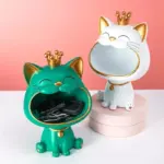 Nordic Light Luxury Resin Fortune Cat Decoration 18 5 16 5 27cm Living Room Entrance Key 1baa2d54 a298 4d23 a77f 4594d373fc63