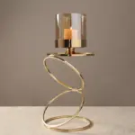 Nordic Metal Candlestick Geometric Glass Candle Holder Wind Lamp Windproof Candle Stand Wedding Home Decoration Ornaments a6835a39 7b12 4452 be51 e65d99fce317