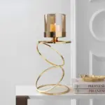 Nordic Metal Candlestick Geometric Glass Candle Holder Wind Lamp Windproof Candle Stand Wedding Home Decoration Ornaments bb2cb742 584b 4cff ba7c 848da2144c81