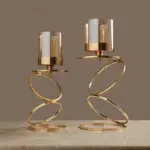 Nordic Metal Candlestick Geometric Glass Candle Holder Wind Lamp Windproof Candle Stand Wedding Home Decoration Ornaments e7fe7f91 ad6d 4d95 8c31 c5c8f1f875bb