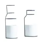 Nordic Simple Style Marble Pattern Table Vase Iron Stand Ceramics Art Flower Pot Home Wedding Living
