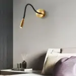 Nordic Stijl Bronzen Wandlamp Verstelbare Arm Decor Licht Slaapkamer Lamp Studie Geleid Nachtkastje Leeslamp Muur Spiegel
