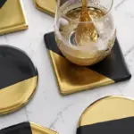 Nordic Style Creative Ceramic Coasters Home Coasters Round Insulation Pad Bowl Mat Gold plated Anti hot