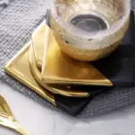 Nordic Style Creative Ceramic Coasters Home Coasters Round Insulation Pad Bowl Mat Gold plated Anti hot
