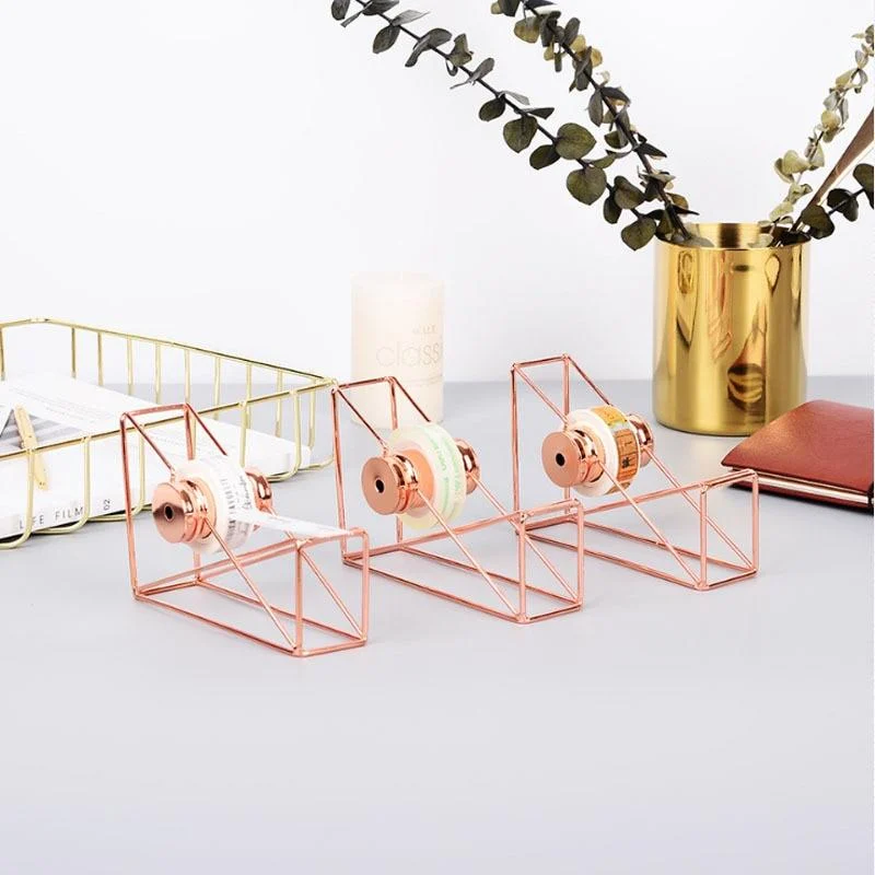 Nordic Style Rose Gold Tape Cutter Metal Tape Holder Washi Storage Organizer Stationery Office Supplies Creative 25c33300 3d62 4f1f 9802 5b21808eb508