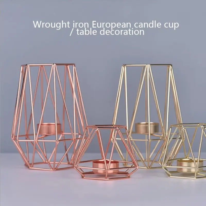 Nordic Style Wrought Iron Geometric Candle Holders Home Decorate Metal Crafts candlestick candelabros de velas Holder 3b5a5501 c98f 4806 9b35 c57ebd86303d