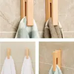 Nordic Walnut Beech Towel Hook Strong Viscose Wall Hanging Door Wooden Creativity Hook Free Punching Bathroom 2eba2ec6 775b 4746 a840 4985824b174d
