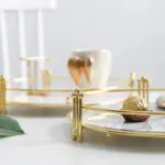 Nordic light luxury marble marble ceramic tray fruit plate dessert plate storage tray with gold plated 24e2b2e6 5ca2 4e63 8ac7 0edfbe6bd71b