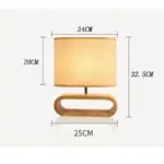 Nordic wood base table lamp cloth lampshade table lights for living room bedroom bedside desk lamp
