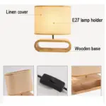 Nordic wood base table lamp cloth lampshade table lights for living room bedroom bedside desk lamp 01b21e18 c0dc 47d7 ae66 c9e6079d2db9