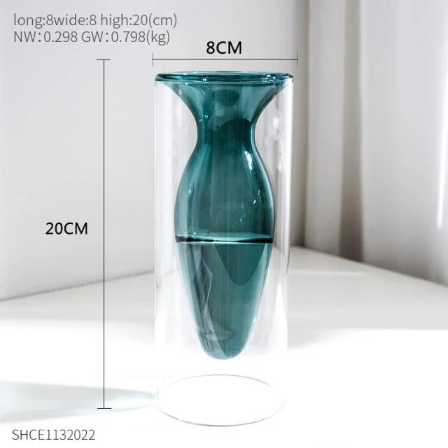 Nordic Dual Color Transparent Vase - Homeko