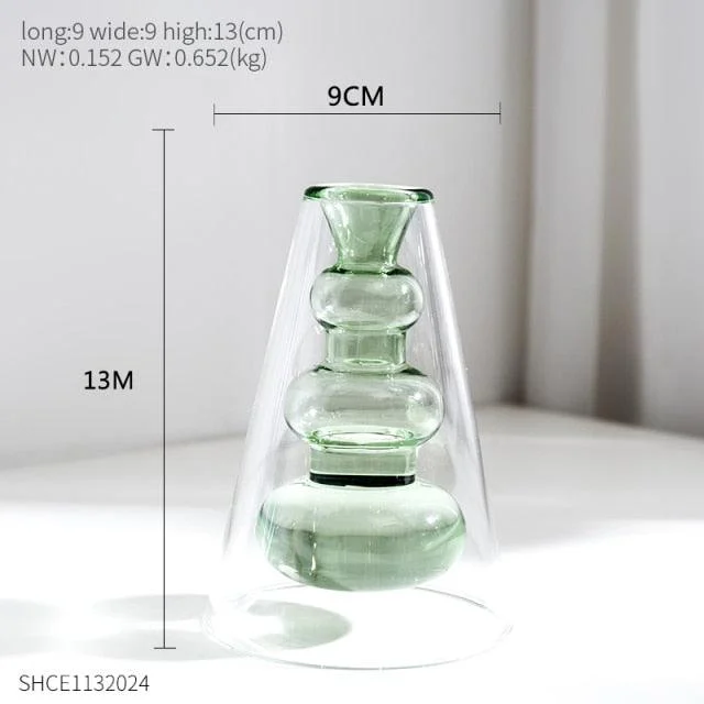 Nordic Dual Color Transparent Vase - Homeko