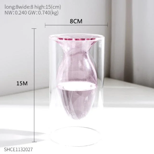 Nordic Dual Color Transparent Vase - Homeko