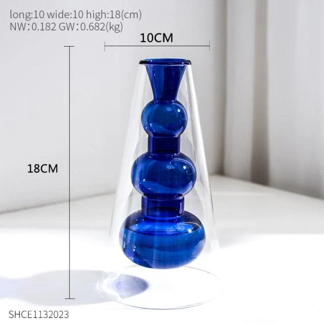 Nordic Dual Color Transparent Vase - Homeko