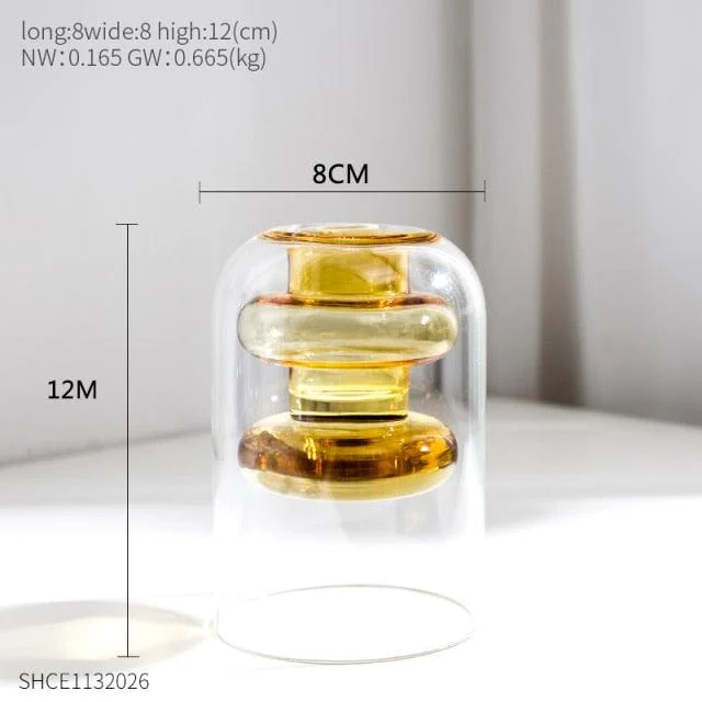 Nordic Dual Color Transparent Vase - Homeko