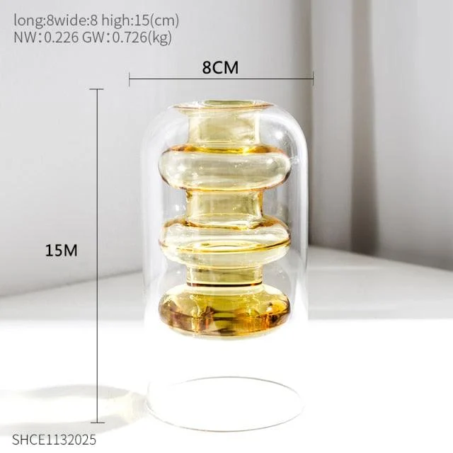 Nordic Dual Color Transparent Vase - Homeko