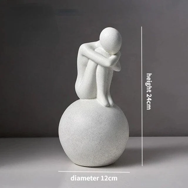 Nordic Abstract Resin Sculptures and Statues Miniature Ornaments Crafts Gifts -
