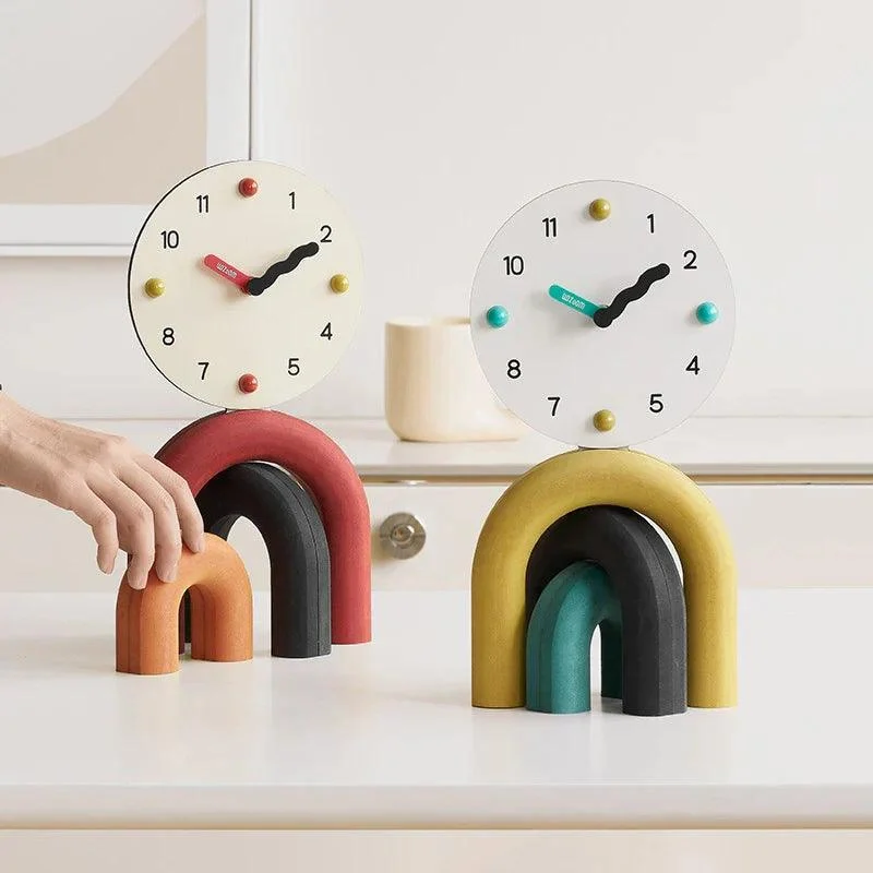 Nordic Art Arch Design Table Clock -