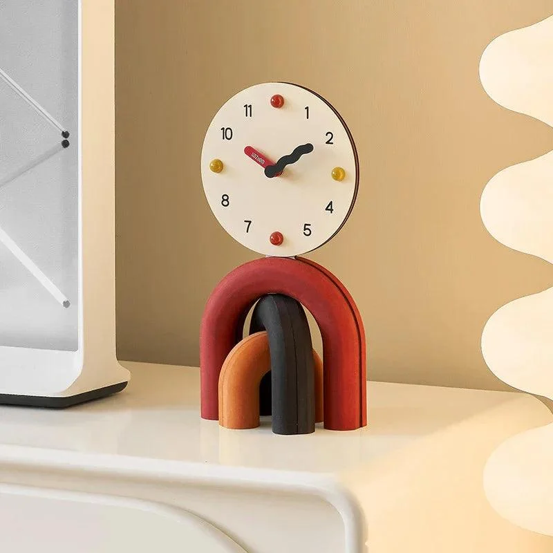 Nordic Art Arch Design Table Clock -