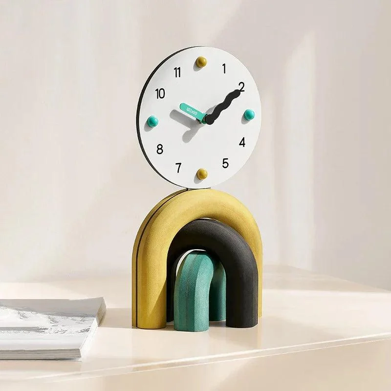 Nordic Art Arch Design Table Clock -