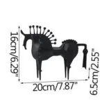 Nordic Black Horse Artwork Home Decoration Accessories Metal Sculptures and Statues Ornament
