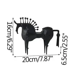 Nordic Black Horse Artwork Home Decoration Accessories Metal Sculptures and Statues Ornament