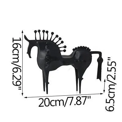 Nordic Black Horse Artwork Home Decoration Accessories Metal Sculptures and Statues Ornament -