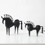 Nordic Black Horse Artwork Home Decoration Accessories Metal Sculptures and Statues Ornament