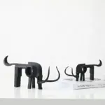 Nordic Black Horse Artwork Home Decoration Accessories Metal Sculptures and Statues Ornament