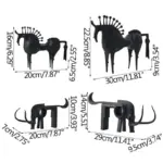 Nordic Black Horse Artwork Home Decoration Accessories Metal Sculptures and Statues Ornament