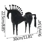 Nordic Black Horse Artwork Home Decoration Accessories Metal Sculptures and Statues Ornament