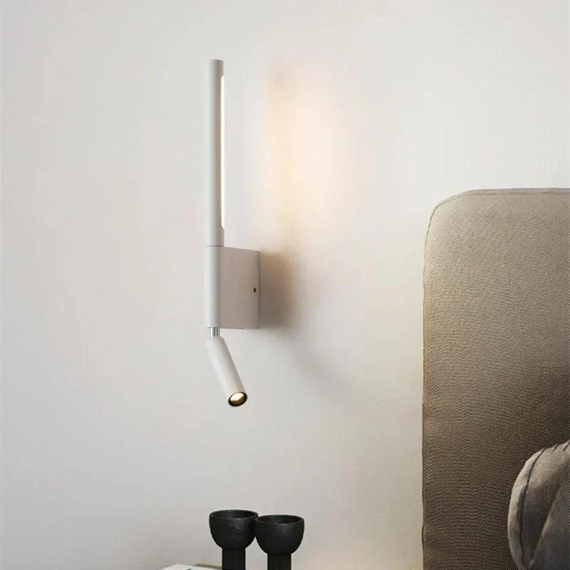 Nordic Black White Wall Lamp Lighting Bedside 330 degree rotation adjustable -