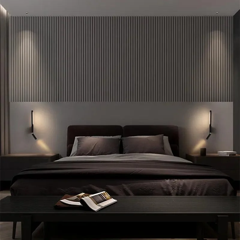 Nordic Black White Wall Lamp Lighting Bedside 330 degree rotation adjustable -