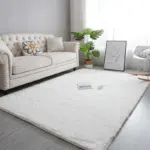 Nordic Brown Burgundy Fluffy Carpet Small Large Bedroom Rug Living Room