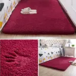 Nordic Brown Burgundy Fluffy Carpet Small Large Bedroom Rug Living Room