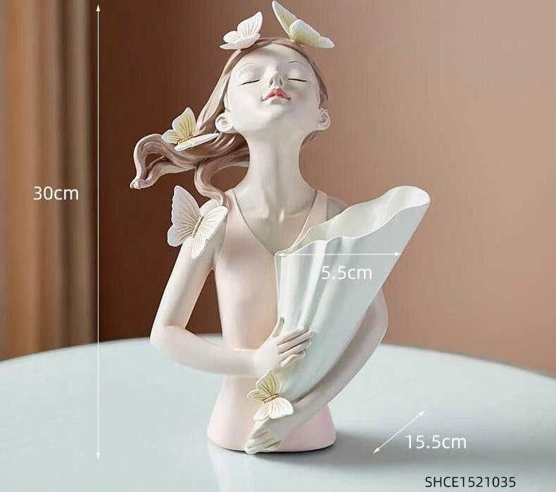 Nordic Butterfly Girl Model Vase -