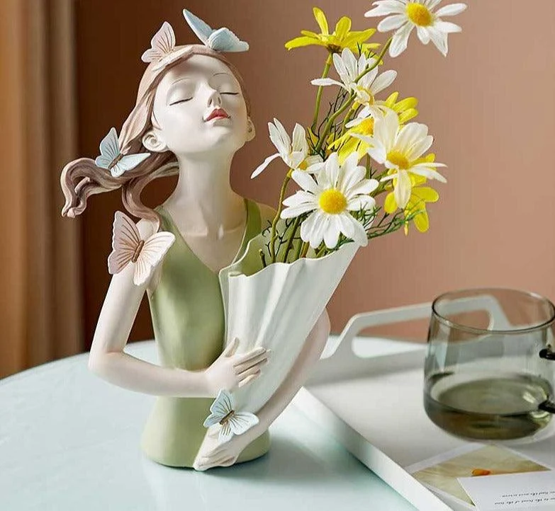 Nordic Butterfly Girl Model Vase -