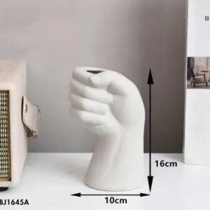 Nordic Ceramic Fist Hand Vase For Dried Flowers - 