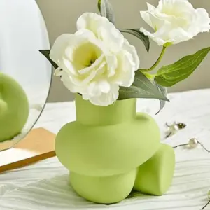 Nordic Ceramic Knot Pastel Vase - 