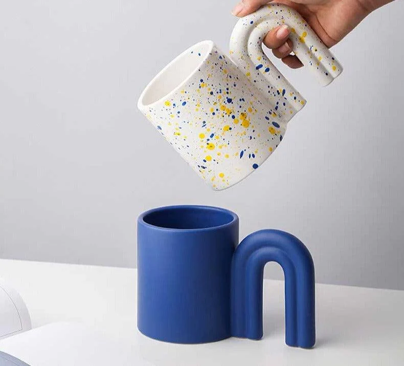 Nordic Ceramic Splatter Mugs -