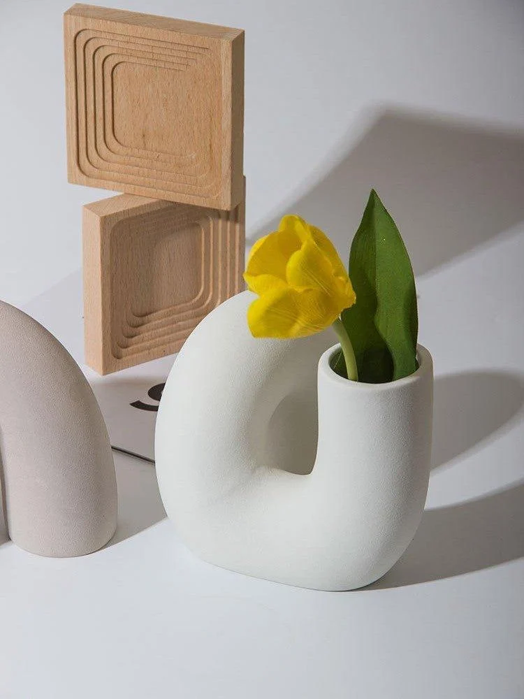 Nordic Ceramic Twist Vase -