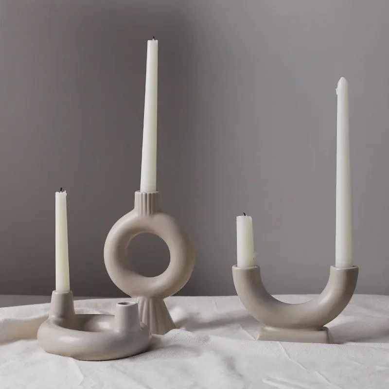 Nordic Concrete Candle Holder: Stylish Living Room Décor -