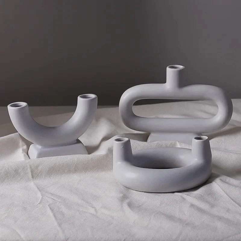 Nordic Concrete Candle Holder: Stylish Living Room Décor -