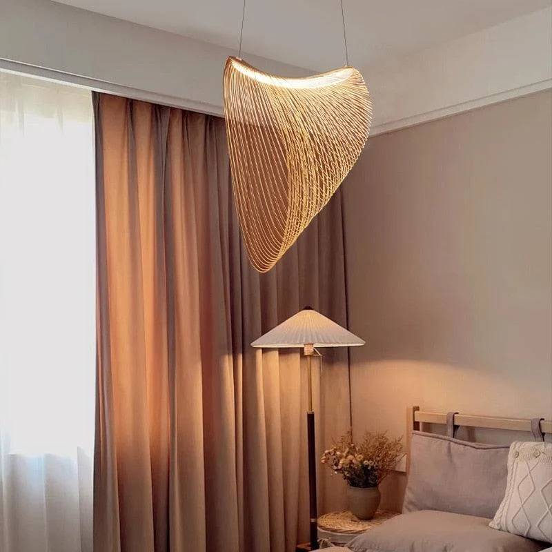Nordic Design LED Birds Nest Pendant Light - Natural Wood Home Lighting -