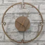 Nordic Design Silent Wall Clock 12 Inches Walnut Wood