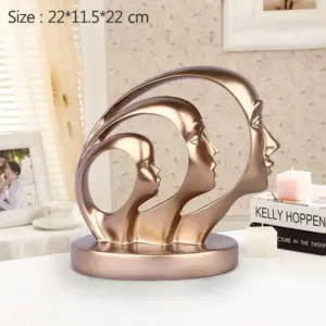 Nordic Family Half Face Minimalist Resin Sculpture Sculptures and Statues