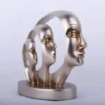 Nordic Family Half Face Minimalist Resin Sculpture Sculptures and Statues