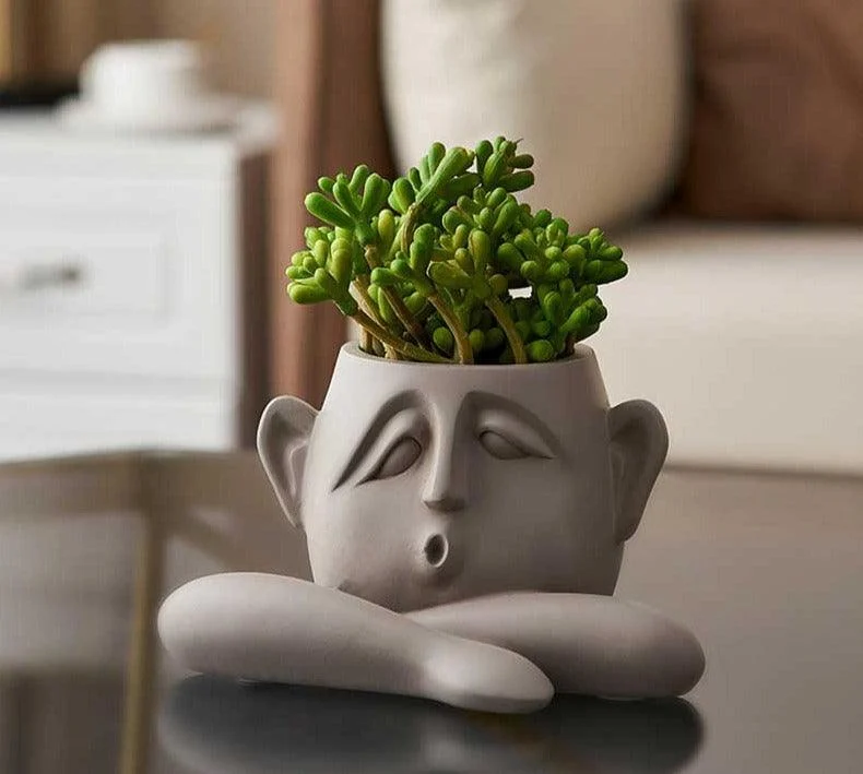 Nordic Family Hands On Face Vase -