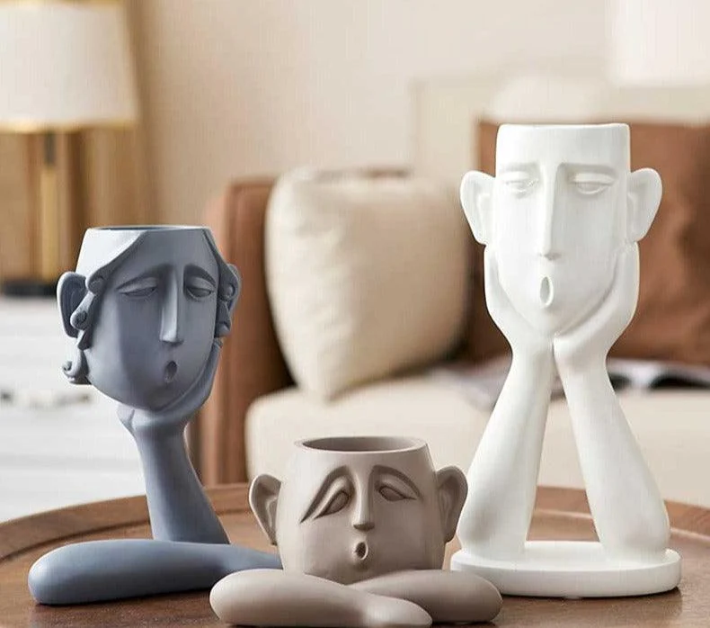 Nordic Family Hands On Face Vase -